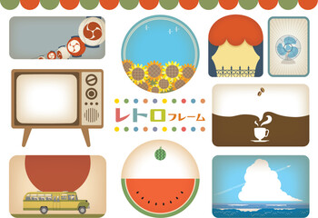 ノスタルジックなバナー 昭和レトロで彩るタイトルフレーム（テキストなし）