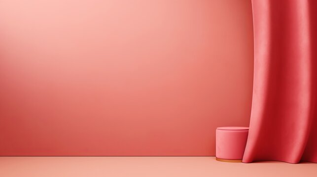 Elegant pink solid coluor 3d background with stylish podium for professional presentations, banner