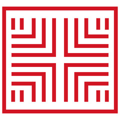 Red Chinese Pattern. Oriental Style. Geometric Pattern. Vector Illustration