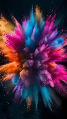 Fotobehang a colour lead element, colour life theme poster keywords A poster with a colour theme that represents life, featuring a lead element in colour，a colorful colorful powder explosion © Natali