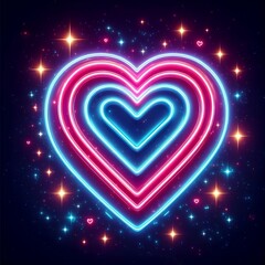 Neon hearts isolated vector