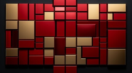 Vibrant 3d abstract painting, striking red and gold hues blend for mesmerising web background design, banner