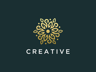 Luxury logo design concept, templet flower logo	