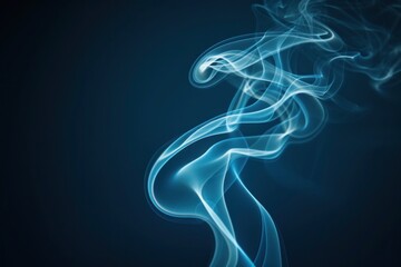 Obraz premium The essence of smoke is depicted in a serene and mystical abstract, with gentle waves and twirls of translucent blue creating a soothing visual experience..