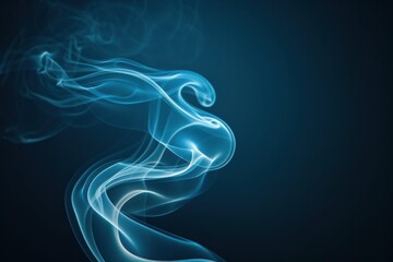 The dynamic motion of the smoke is captured in a serene twirl, its essence drifting like a soft wave, evoking a feeling of tranquility..