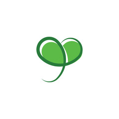 abstract bio leaf green heart plant vector logo - obrazy, fototapety, plakaty