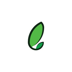 bio leaves small letter b logo vector design