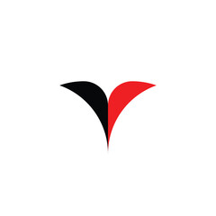 black red letter v logo vector icon design