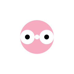 funny nerd face logo symbol