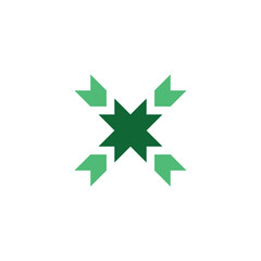 green star letter x logo vector