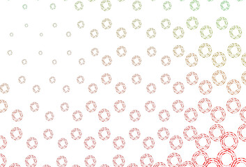 Light green, red vector backdrop with dots.