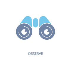 observe concept line icon. Simple element illustration. observe concept outline symbol design.