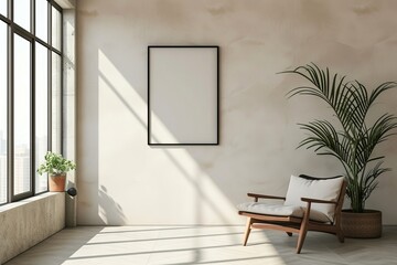 Minimalist Black Frame and Window 3D Vector Illustration - Light-Infused Still Life Composition in the Style of Charles Sheeler