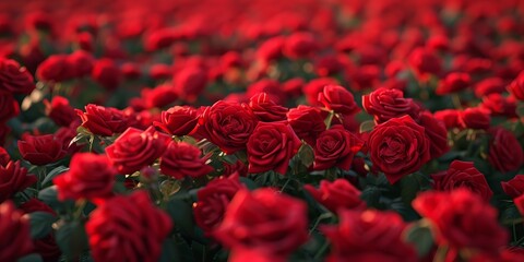 Majestic Sea of Red: Wind-Swept Blooms - Ultra High-Resolution 16K Floral Wallpaper