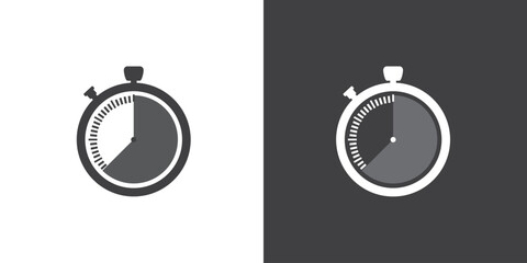 Flat icon of stopwatch, Timer vector symbol illustration.