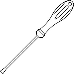 Screwdriver Outline Vector Illustration