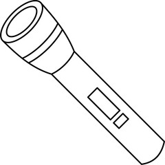 Flashlight Outline Vector Illustration