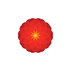 red marigold flower vector logo illustration design