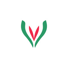 letter v red and green logo vector icon