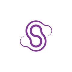 purple logo letter s icon vector design element