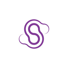 purple logo letter s icon vector design element