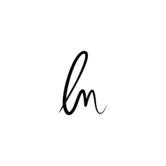 signature initials l and m lm logo icon vector design