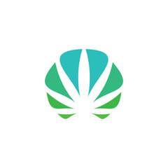 stylized cannabis marijuana logo vector