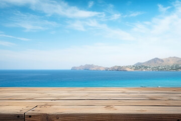Fototapeta na wymiar Seaside Serenity: A Tranquil Summertime Escape, Embracing the Beauty of Blue.