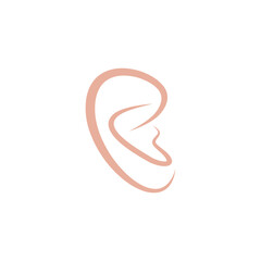 stylized human ear line vector logo icon