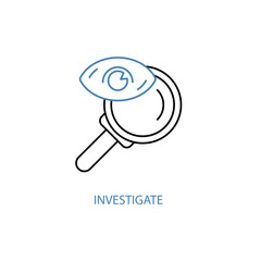 investigate concept line icon. Simple element illustration. investigate concept outline symbol design.