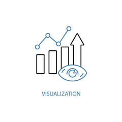 visualization concept line icon. Simple element illustration. visualization concept outline symbol design.