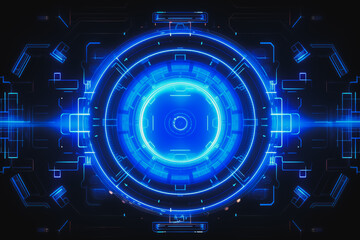 Obraz premium Digital technology banner blue background concept, technology light purple effect, abstract tech, innovation future data, internet network, Ai big data, lines dots connection,