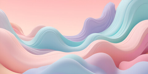 Discover a dreamy 3D abstract background blending pastel colors and swirling shapes