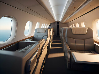 Interior of the passenger airplane