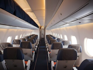 Interior of the passenger airplane