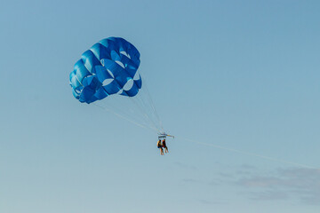 Parachute in the blue sky