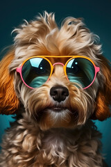 Funny Dog Wearing Sunglasses and Making Eye Contact With Camera
