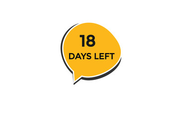 18 days left  countdown to go one time,  background template,18 days left, countdown sticker left banner business,sale, label button,