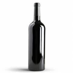 Studio Photography of a Blank Empty Wine Bottle on a White Background for Cutout Designs, Wine Marketing Photo