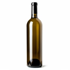 Studio Photography of a Blank Empty Wine Bottle on a White Background for Cutout Designs, Wine Marketing Photo
