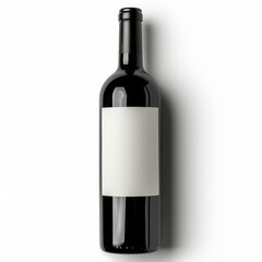 Studio Photography of a Blank Empty Wine Bottle on a White Background for Cutout Designs, Wine Marketing Photo
