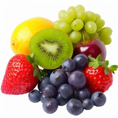 Studio Photography of a Collection of Fruit on a White Background for Cutout Designs, Fruit Marketing Photo