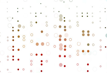 Light Green, Red vector backdrop with dots.