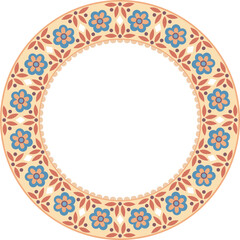 Retro floral children fairy round frame with lace. Use for plate contour, greeting card, invitation embroidery framing,