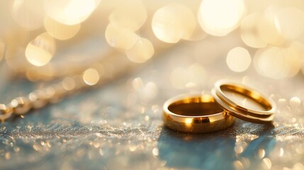 Obraz na płótnie Canvas a pair of gold wedding rings