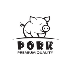 monochrome illustration of pig isolated on white background