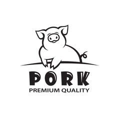 monochrome illustration of pig isolated on white background
