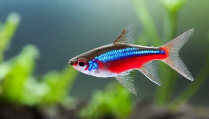 Neonsalmler fish in aquarium