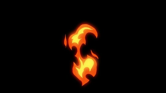 Fire Animated Emoji. Alpha channel, transparent background. 4K resolution loop animation.