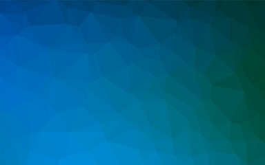 Dark Blue, Green vector low poly texture. Shining illustration, which consist of triangles. Elegant pattern for a brand book.